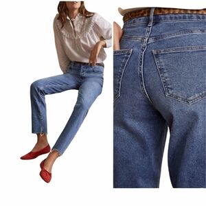 𝅺BODEN Denim Straight,  Raw Hem Finish, Size 14R